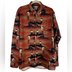 Columbia mens shirt button down XL long sleeve River Lodge dogs duck hunting